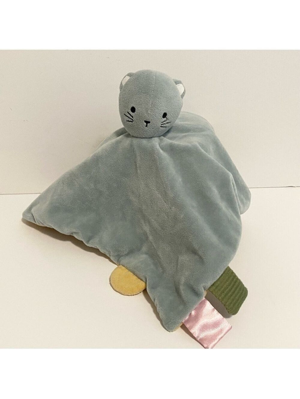 IKEA GULDVÄVARE Cat Lovey Snuggle Blanket Soft Toy Blue Yellow 605.736.61 Baby